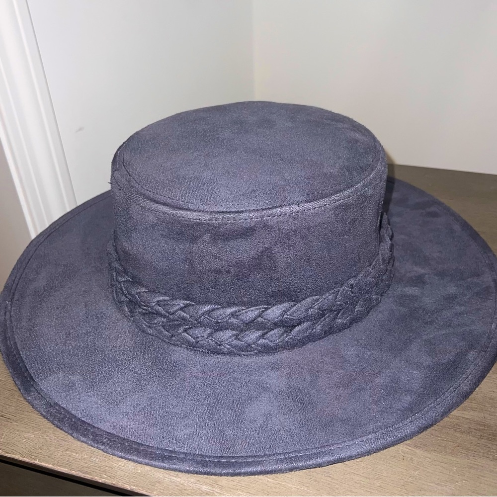 Blue Flat Top Fedora